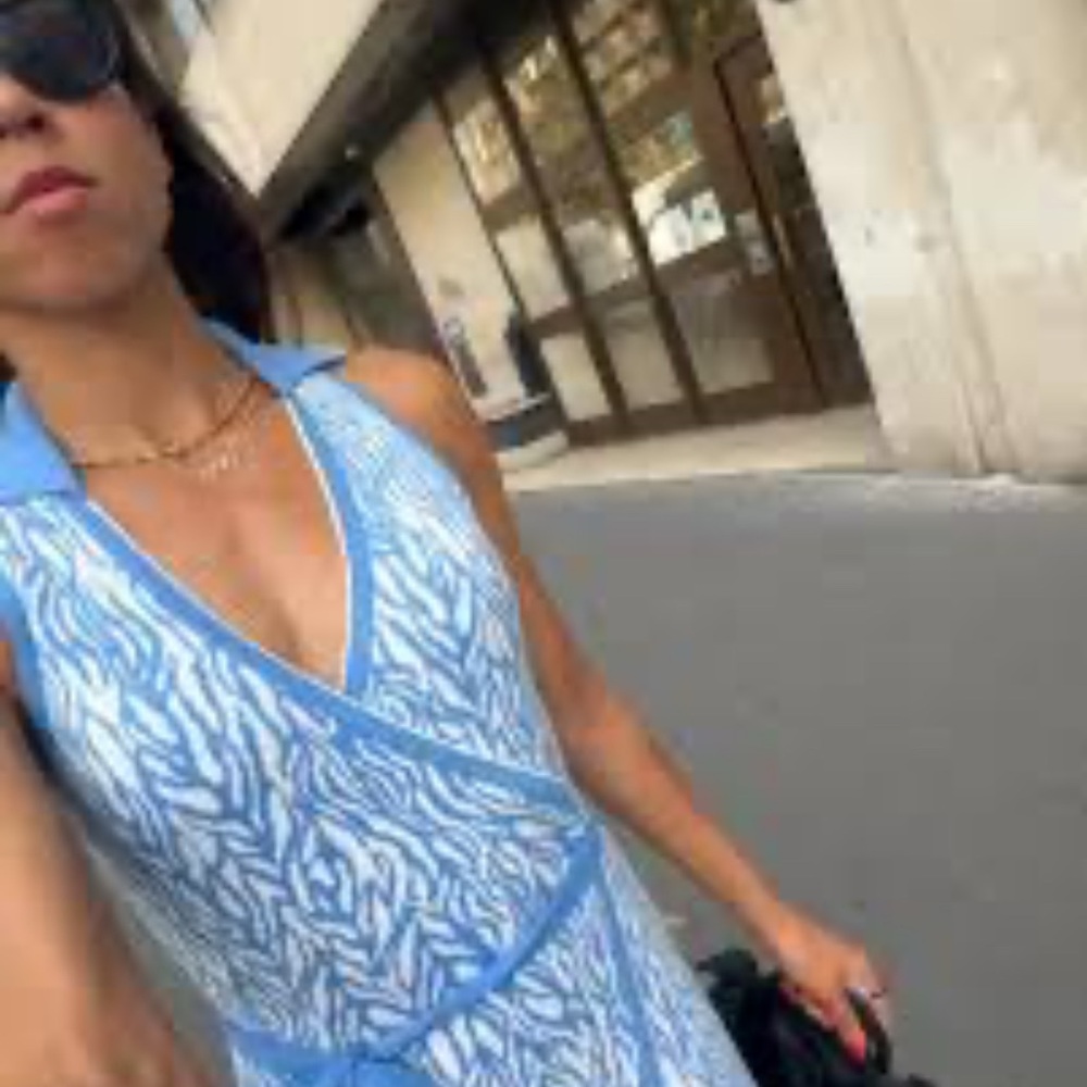Diane Von Furstenberg Blue and White Dress